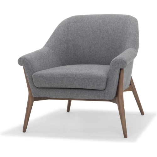 Charlize Accent Chair in Shale Grey Fabric on Wood Legs